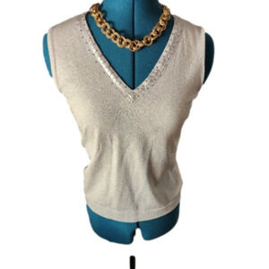 209. SPANNER Gold sleeveless top sz S